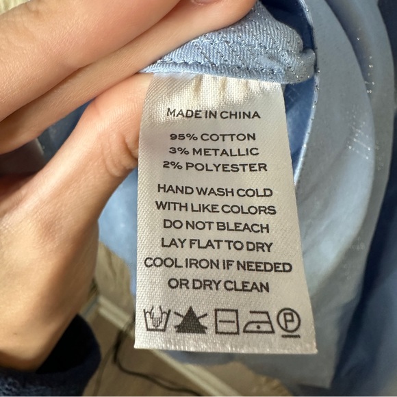 HILL HOUSE light blue glitter check Athena mini nap dress M NEW - Picture 7 of 9